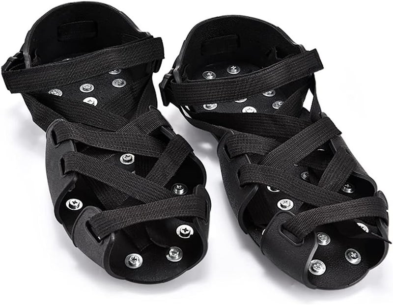 TRINKA Spiked Shoes for Resinous Coatings, Epoxy Floor, Overlays, Cover Installation, Spiked Screeding Sanda,Ice Crampons, Black - Image 2
